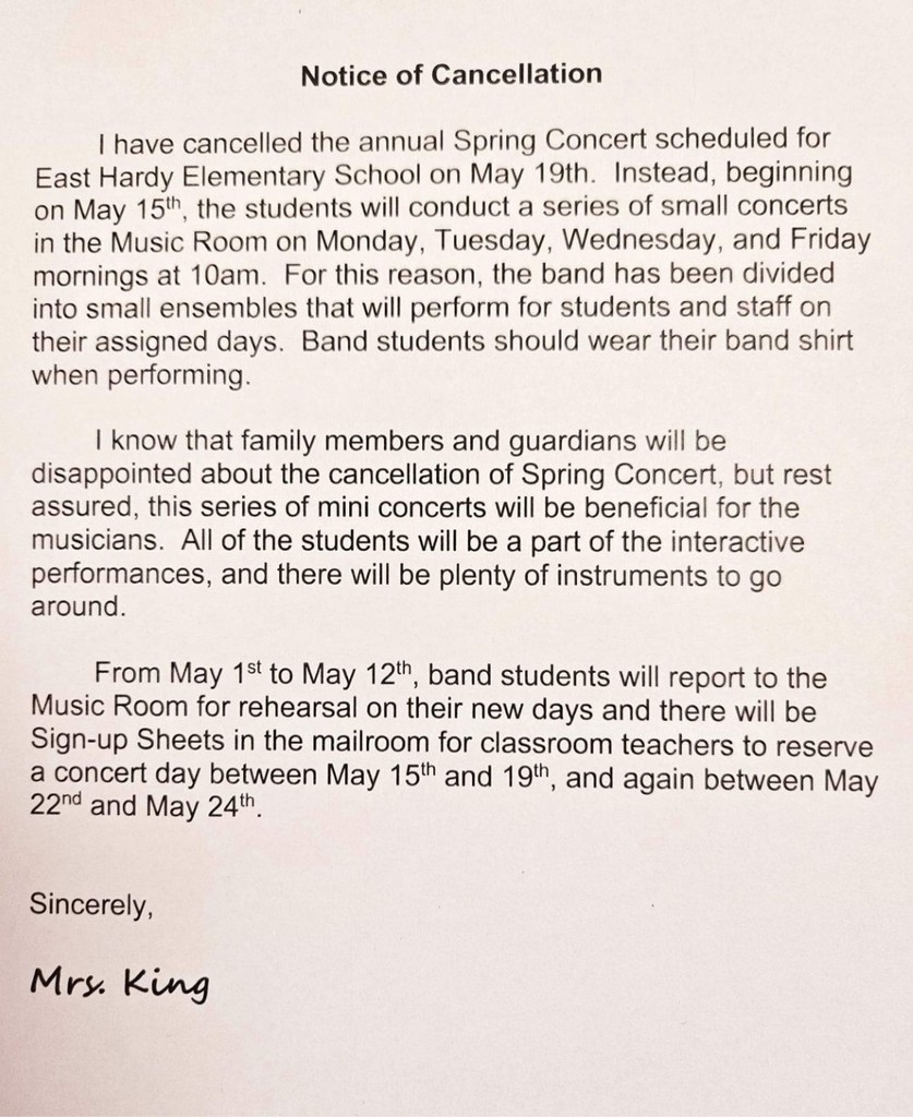 concert cancelled